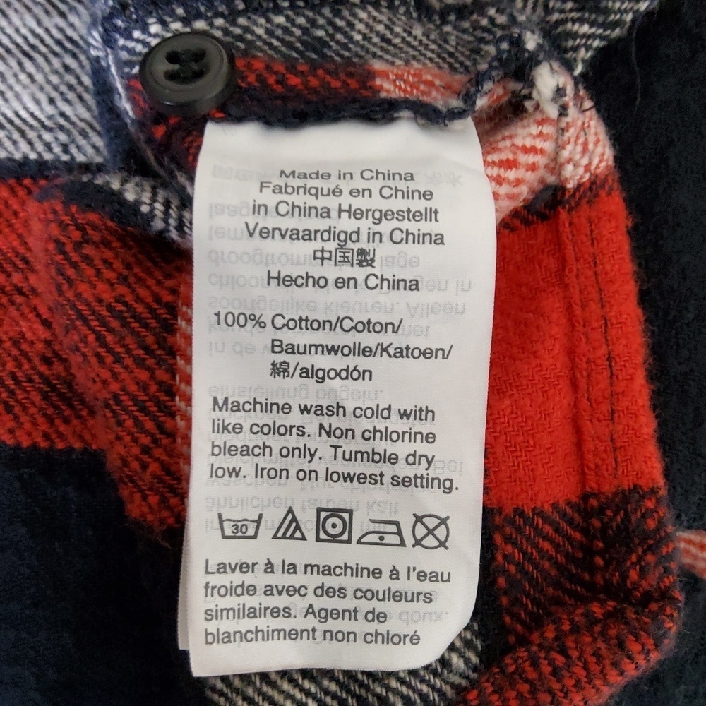 Madewell Red and Black Casual Button Up Shirt Size S - Picture 7 of 7